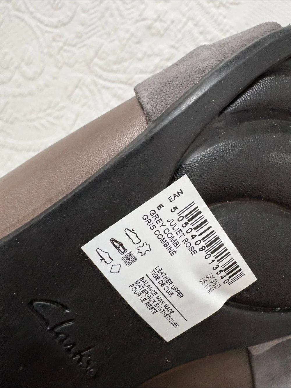 Clarks Collection Juliet Rose Leather Loafer Gray pumps low heel slip on size 11